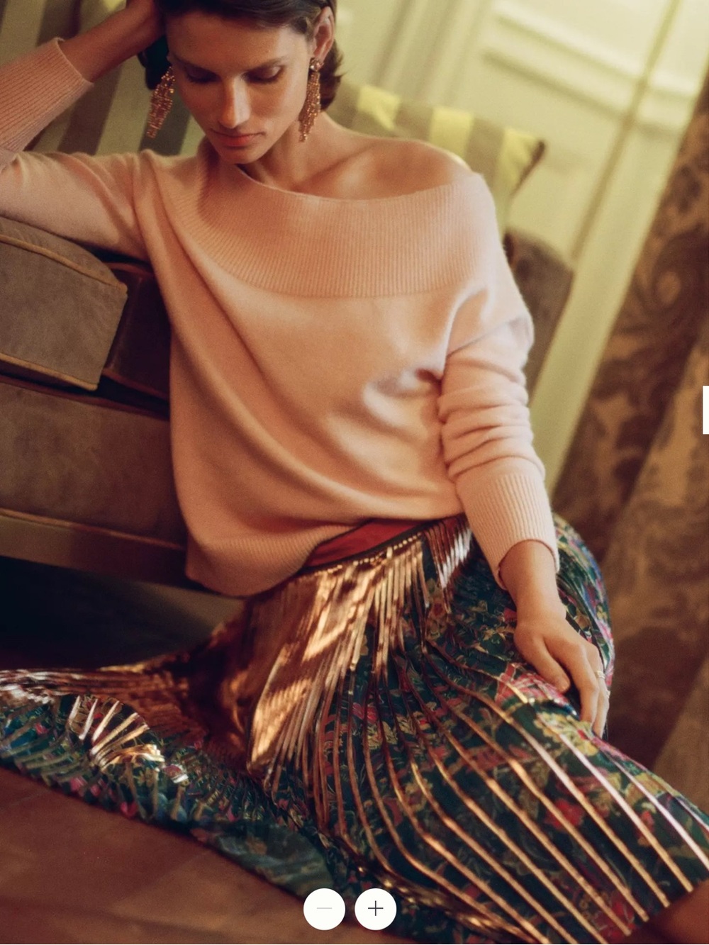 NWT Anthropologie Metallic Printed Pleated Skirt 2P - Picture 6 of 12